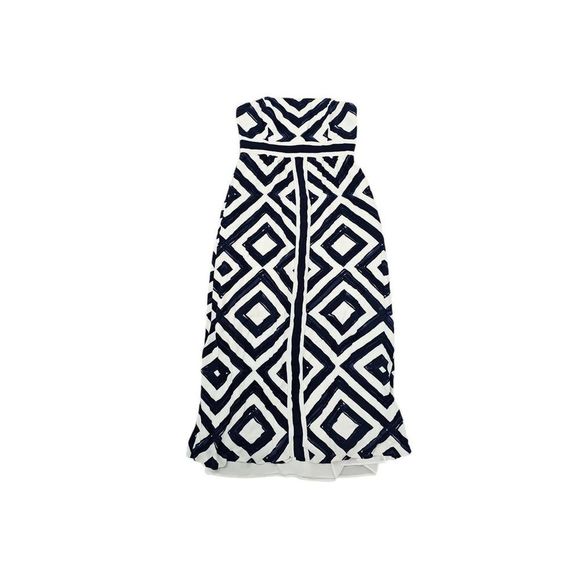 Vineyard Vines Strapless Maxi Dress Resort Cruise Diamond print Cocktail - Picture 4 of 11
